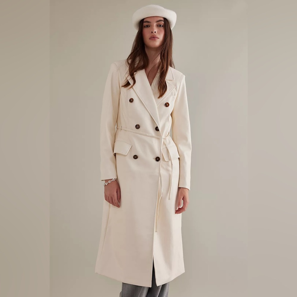 Anthropologie Avec Les Filles Faux Leather Trench Coat - Picture 2 of 13